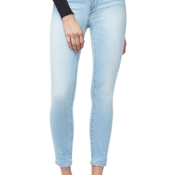 GOOD AMERICAN Good Legs Light Wash Crop Jeans size 24 - Picture 1 of 8
